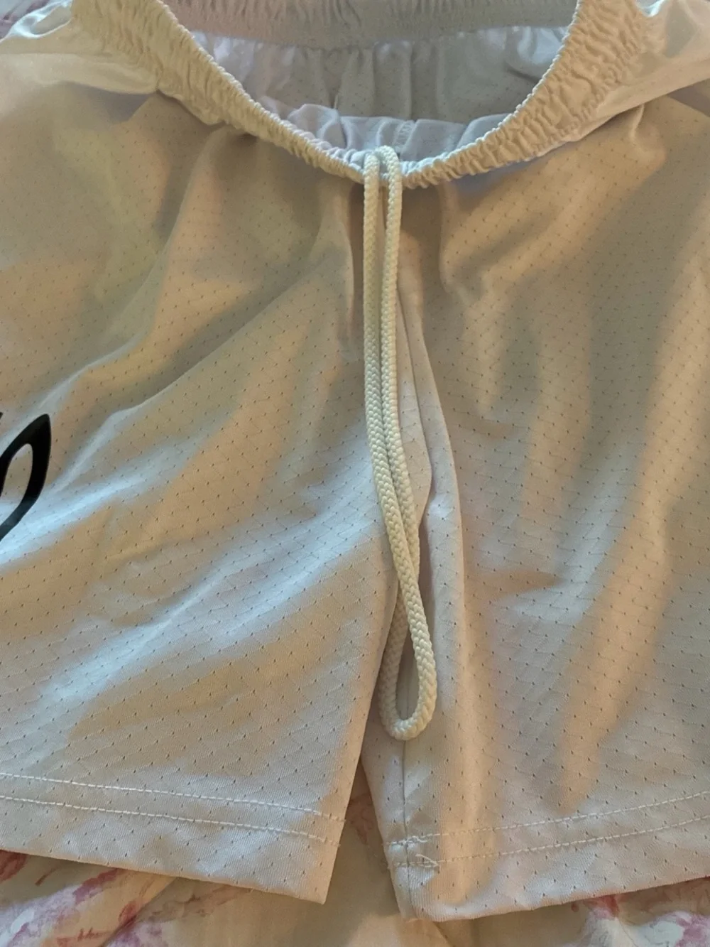 Nike White Kids Athletic Mesh Shorts with Black Accents
